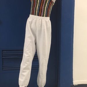 white comfy sweatpants